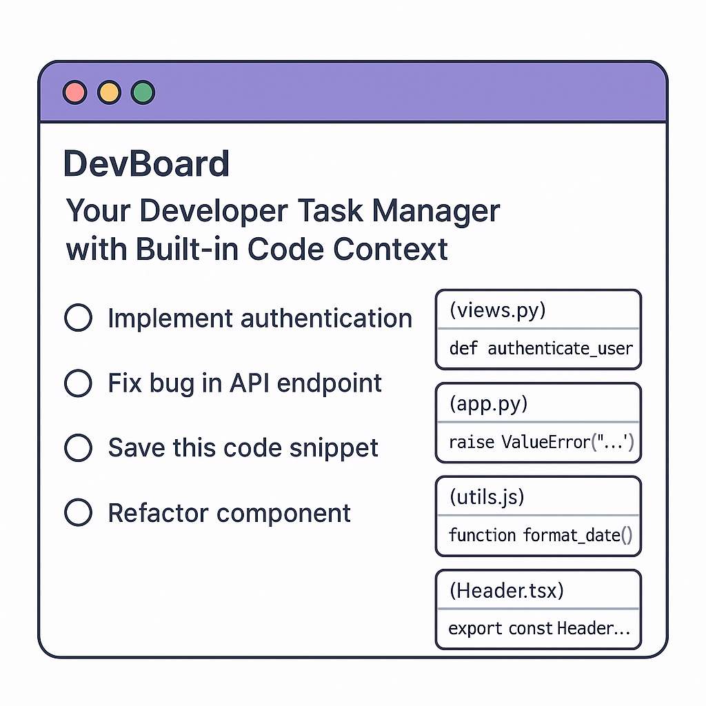 DevBoard — Your Developer Task Manager with Built-in Code Context